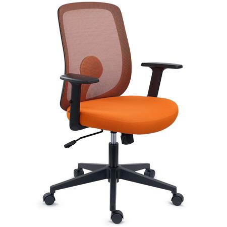 Chaise de bureau VESPA, Support Lombaire, Accoudoirs Ajustables, Confortable et Décorative, Orange