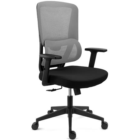 Chaise Ergonomique SUPRA, Utilisation Intensive, Support Lombaire, en Tissu et Maille, Gris