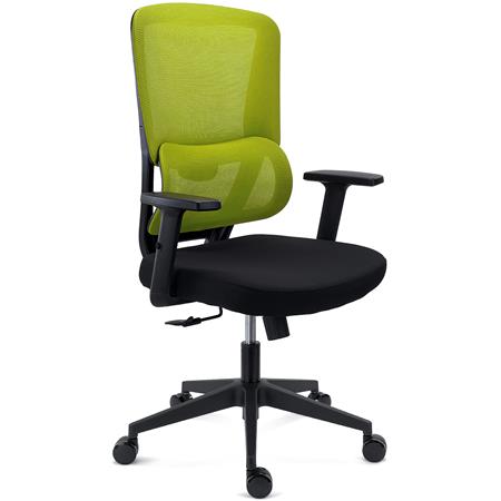 Chaise Ergonomique SUPRA, Utilisation Intensive, Support Lombaire, en Tissu et Maille, Vert