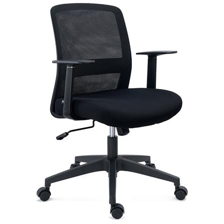 Chaise de bureau YOSEMITE, Mécanisme basculant, Support Lombaire, Tissu et Maille, Noir