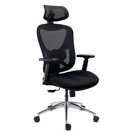 Chaise Ergonomique URUS, Dossier Réglable en Hauteur, Mousse Injectée, Utilisation Intensive, Noir