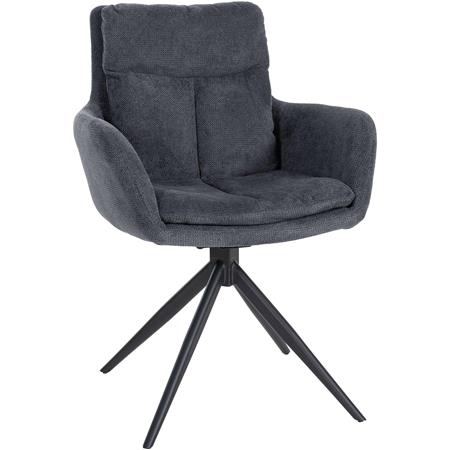 Chaise Visiteur GLAM, Design Contemporain, Pivotente, en Tissu Noir