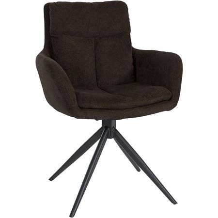 Chaise Visiteur GLAM, Design Contemporain, Pivotente, en Tissu Marron