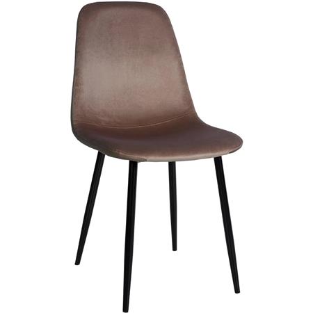 Chaise visiteur NAIPES, Design Elégant, Structure en métal Noir, Velours Marron