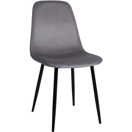 Chaise visiteur NAIPES, Design Elégant, Structure en métal Noir, Velours Gris Foncé
