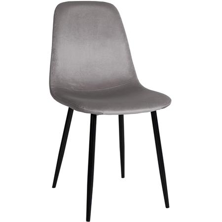 Chaise visiteur NAIPES, Design Elégant, Structure en métal Noir, Velours Gris