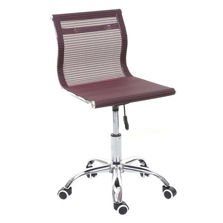 Chaise de Bureau TELGA, Structure Métallique, en Maille Respirable, Bordeaux
