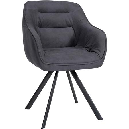 Chaise Visiteur CLODIS TISSU, Piètement Métallique, Noir