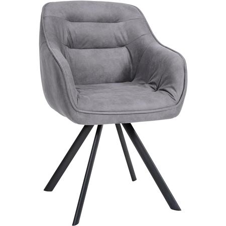 Chaise Visiteur CLODIS TISSU, Piètement Métallique, Gris