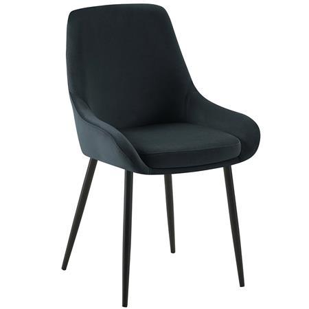 Chaise Visiteur ANKARA, Grand Confort, en Velours, Noir