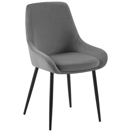 Chaise Visiteur ANKARA, Grand Confort, en Velours, Gris Foncé