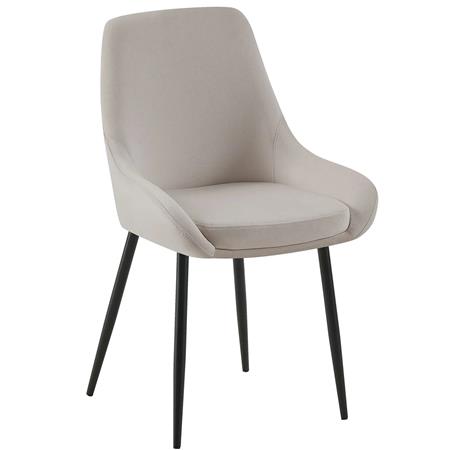 Chaise Visiteur ANKARA, Grand Confort, en Velours, Gris Clair