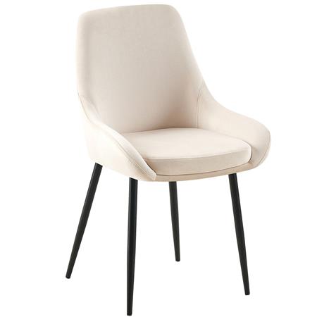 Chaise Visiteur ANKARA, Grand Confort, en Velours, Crème