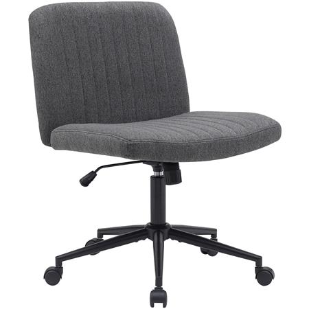 Chaise de Bureau SONNY, Structure en Métal, Revêtement en Tissu, Gris Foncé