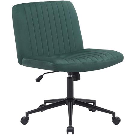 Chaise de Bureau SONNY, Structure en Métal, Revêtement en Velours, Vert
