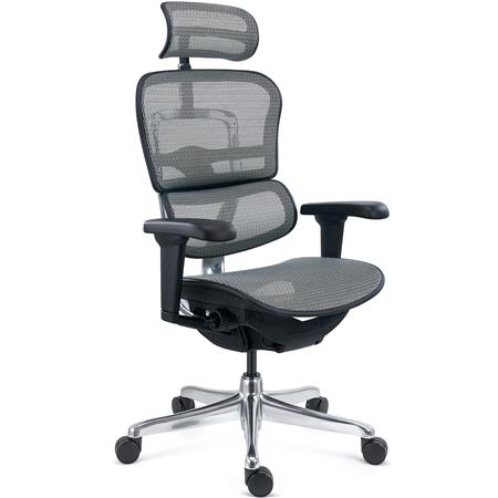Chaise Ergonomique ERGO ULTRA, 100% Ajustable, Utilisation Intensive 8h, en Maille, Gris