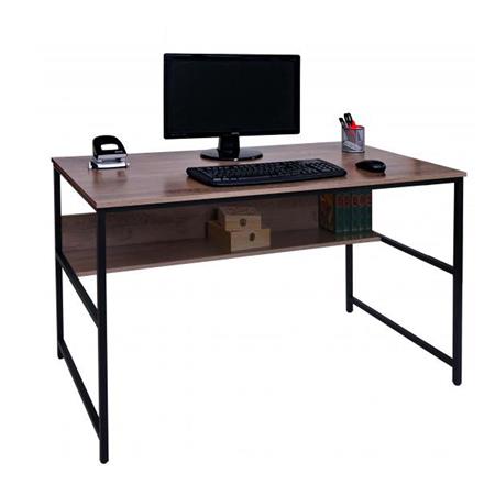 Bureau Informatique EVOKE, 120 x 60 x 78 cm, structure en métal, couleur Chêne