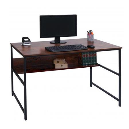 Bureau Informatique EVOKE, 120 x 60 x 78 cm, structure en métal, couleur Noyer
