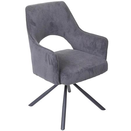 Chaise de Conférence ANNIE, Design Moderne et Original, Pivotante, en Tissu Gris Foncé