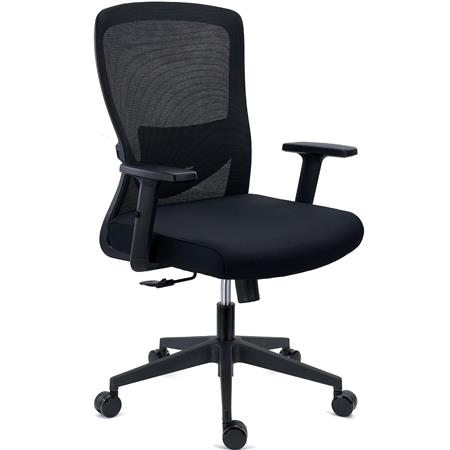 DEMO# Chaise de Bureau NOTE, Utilisation Intensive de 8h, Support Lombaire Réglable, en Tissu et Maille, Noir