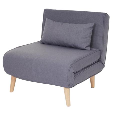 Fauteuil PRETTY, Convertible en Lit, Confortable et Fonctionnel, en Tissu, Gris Clair