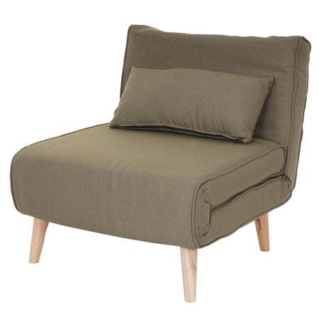 Fauteuil PRETTY, Convertible en Lit, Confortable et Fonctionnel, en Tissu, Vert