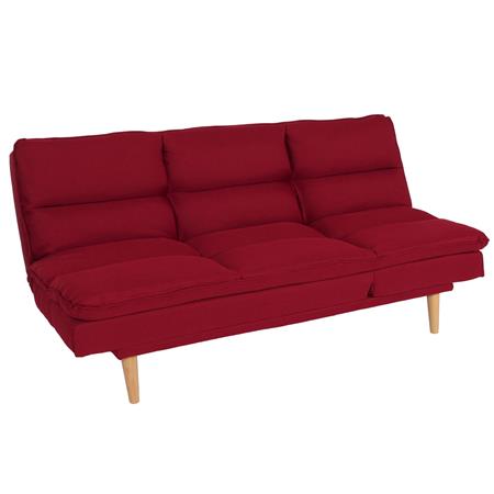 Canapé MENDIX, Convertible en Lit, Confortable et Fonctionnel, en Tissu, Rouge