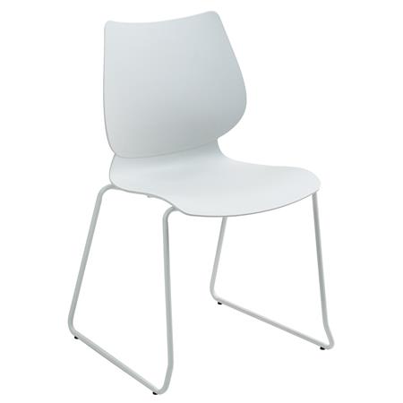 Chaise visiteur MARION, Empilable, Piètement Métallique Robuste, Blanc
