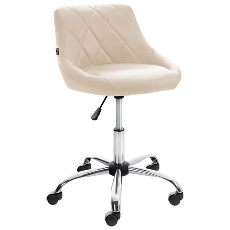 Tabouret de Travail DOVER CUIR, Rembourrage Épais, Design élégant, Crème