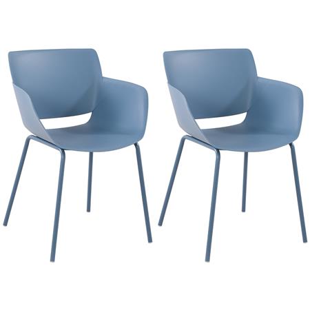 Lot de 2 Chaises Visiteur RIKO, Confortable, Polyvalente et Robuste, Bleu