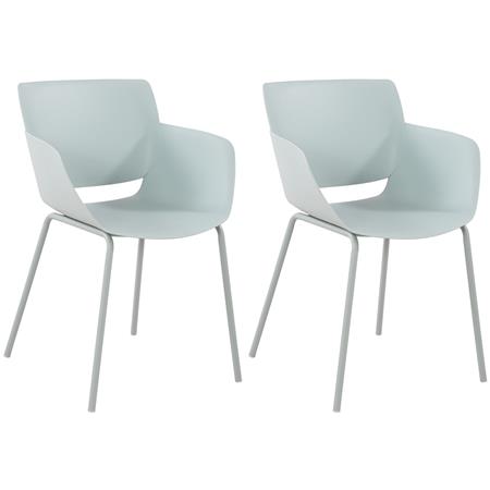 Lot de 2 Chaises Visiteur RIKO, Confortable, Polyvalente et Robuste, Bleu Gris
