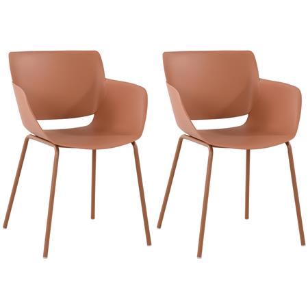 Lot de 2 Chaises Visiteur RIKO, Confortable, Polyvalente et Robuste, Marron 