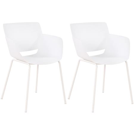 Lot de 2 chaises visiteur RIKO, Confortable, Polyvalente et Robuste, Blanc