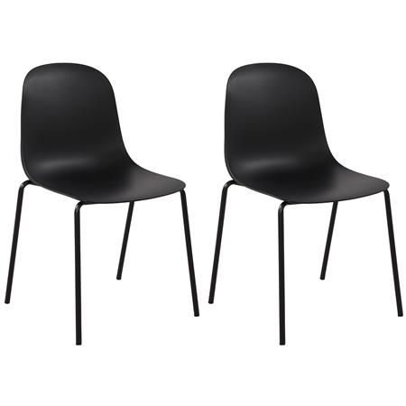 Lot de 2 Chaises Visiteur EMMA, Confortable, Polyvalente et Empilable, Noir