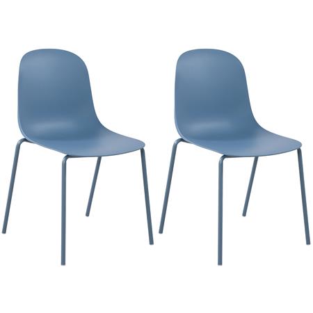 Lot de 2 Chaises Visiteur EMMA, Confortable, Polyvalente et Empilable, Bleu