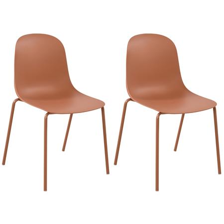 Lot de 2 Chaises Visiteur EMMA, Confortable, Polyvalente et Empilable, Marron
