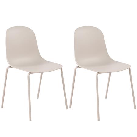 Lot de 2 Chaises Visiteur EMMA, Confortable, Polyvalente et Empilable, Gris Clair