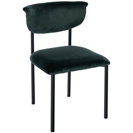 Chaise Visiteur TUCKER, Structure Métallique, en Velours, Vert