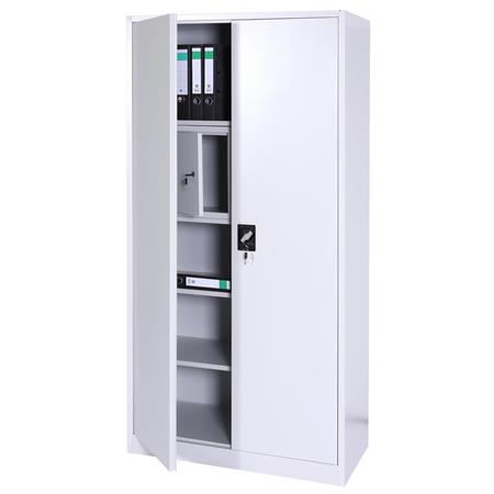 Armoire ISABA, Multifonctions, Dimensions 185 x 90 x 45 cm, 2 portes, En Acier Gris