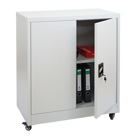 Caisson Mobile BRENTON, 98x40x80 cm, avec Roulettes, en Acier, couleur Gris Clair