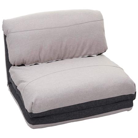 Chauffeuse NANTES, Convertible en Lit, Confortable et Polyvalente, en Tissu, Gris Foncé et Gris Clair