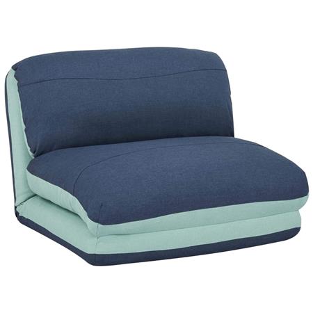 Chauffeuse NANTES, Convertible en Lit, Confortable et Polyvalente, en Tissu, Bleu Clair et Bleu Foncé