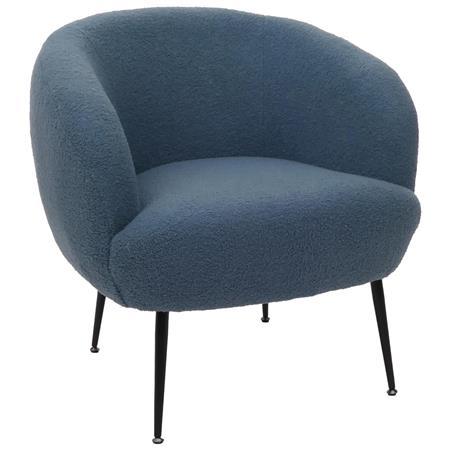Fauteuil visiteur HARMONY, Grand Rembourrage, Design Moderne, en Tissu, Bleu