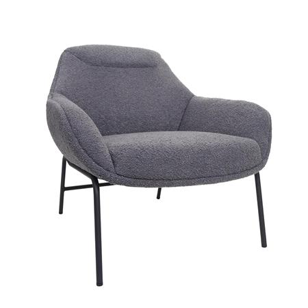 Chaise visiteur COLTEN, Rembourrage Epais, Structure Métallique, Tissu Gris Foncé