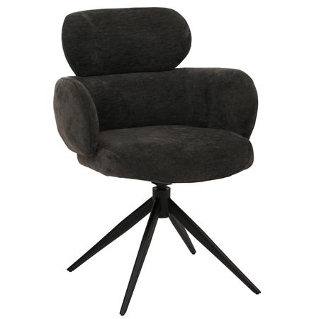 Fauteuil Visiteur LINDEN, Assise Pivotante, Rembourrage Confortable, couleur Anthracite