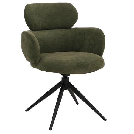 Fauteuil Visiteur LINDEN, Assise Pivotante, Rembourrage Confortable, couleur Vert