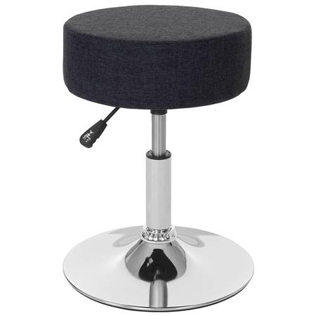 Tabouret DANKO, Pivotant à 360°, Rembourrage Epais, En Tissu, Gris Foncé
