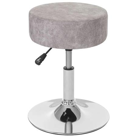 Tabouret DANKO, Pivotant à 360°, Rembourrage Epais, En Cuir Effet Daim, Gris