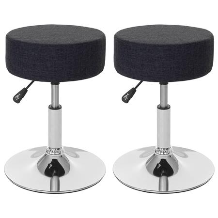 Lot de 2 Tabourets DANKO, Pivotants à 360°, Rembourrage Epais, En Tissu, Gris Foncé