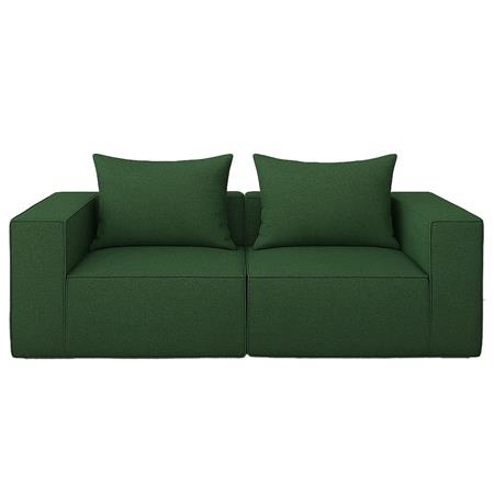 Canapé Modulable 2 places NANUK, Rembourrage Épais, En Tissu, Vert